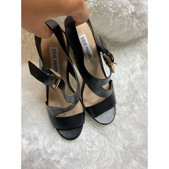 Steve Madden black Emori sandal wedges size 8.5 - Picture 12 of 12